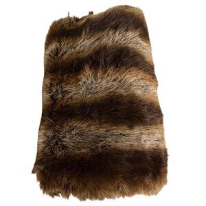 Vintage Brown Faux Fur Fleece Backing Fabric, Valance, Throw/Blanket 189"x21"